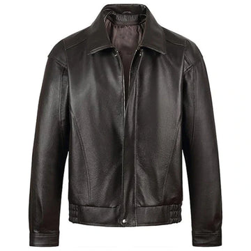 Men's American Style Bomber Leather Jacket