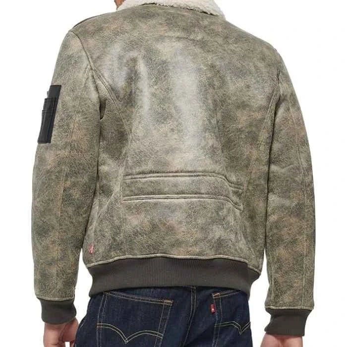 Men's Aviator Leather Bomber Jacket