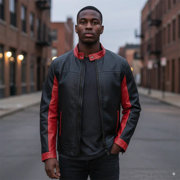 Black Redflare Moto Leather Jacket
