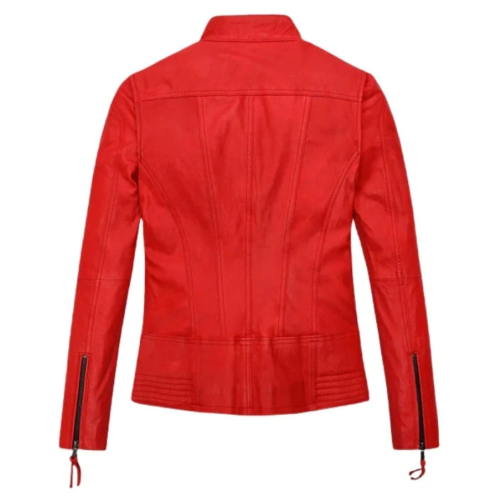 Blood Red Fury Moto Leather Jacket
