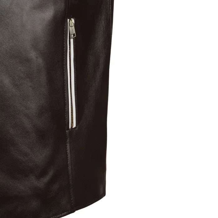 Chestnut Stride Moto Leather Jacket