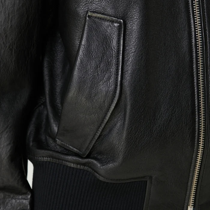 Isola Minimal Bomber Leather Jacket