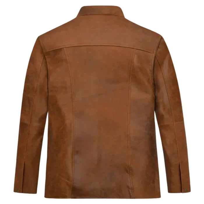 Jean-Claude Style Café Racer Leather Jacket