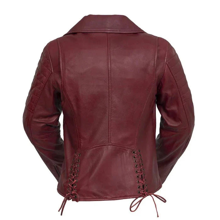 Women's Side-Laced Moto Leather Jacket