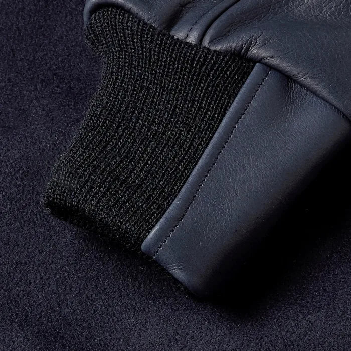 Norwood Navy Wool & Leather Varsity Jacket