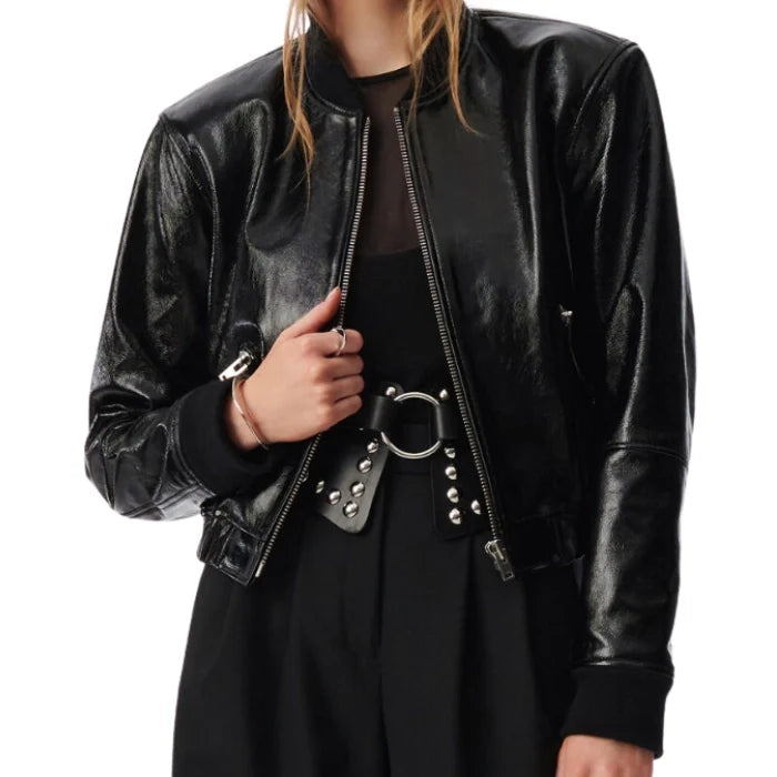 Ferona Urban Vibe Leather Bomber Jacket