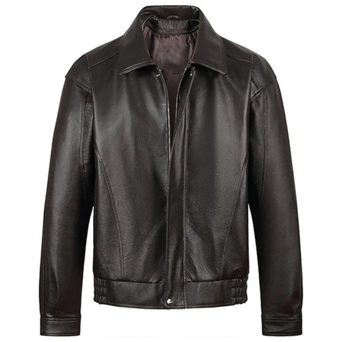 Men's American Style Bomber Leather Jacket