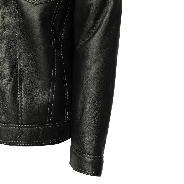 Apex Black Trucker Shearling Jacket