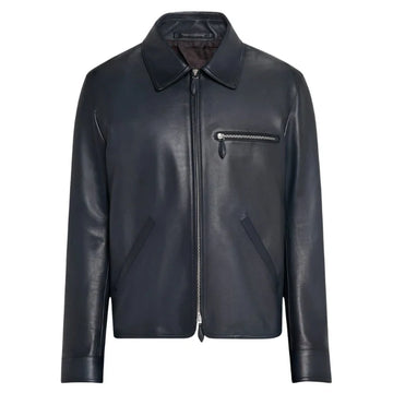 Aurum Men’s Premium Full-Zip Leather Jacket