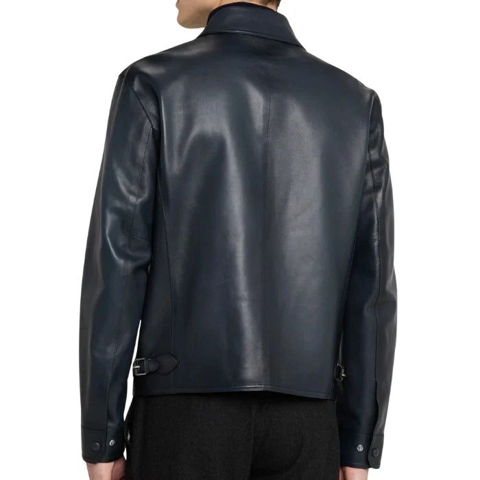 Aurum Men’s Premium Full-Zip Leather Jacket
