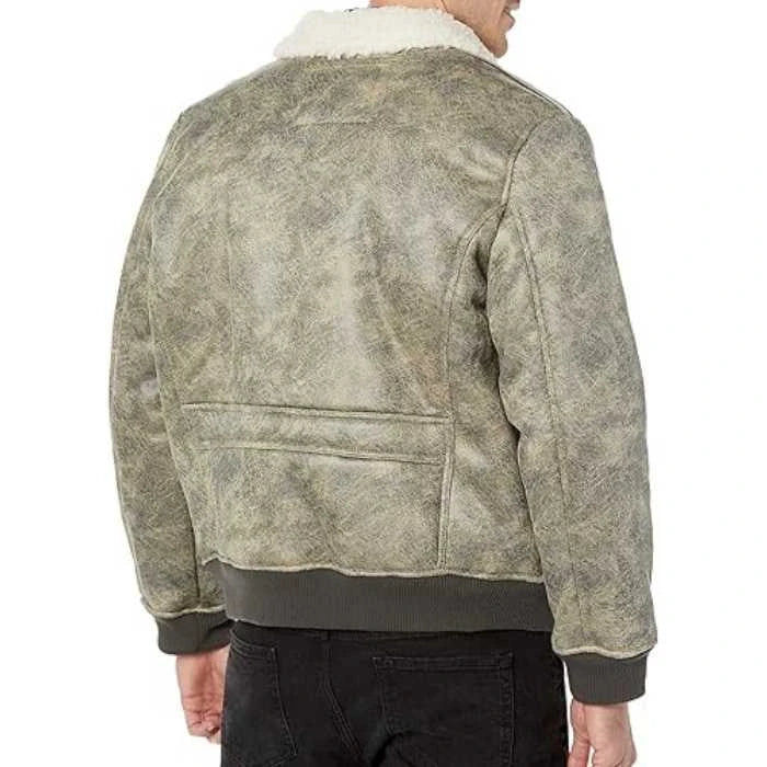 Men's Aviator Leather Bomber Jacket