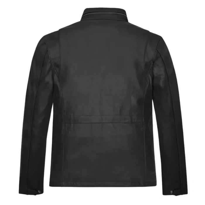 Black Raider Military M-65 Leather Jacket
