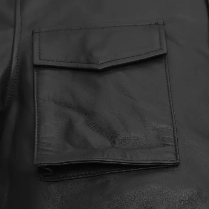 Black Raider Military M-65 Leather Jacket