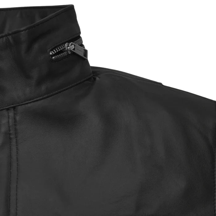 Black Raider Military M-65 Leather Jacket