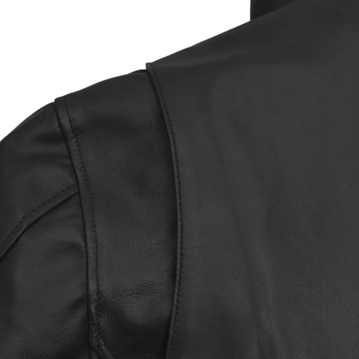 Black Raider Military M-65 Leather Jacket