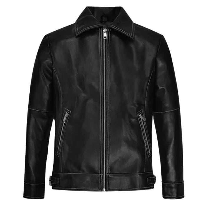 Black Shadow Leather Jacket for Men