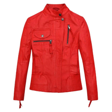 Blood Red Fury Moto Leather Jacket