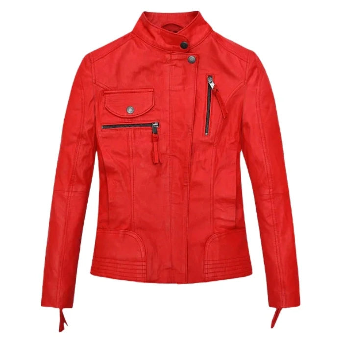Blood Red Fury Moto Leather Jacket
