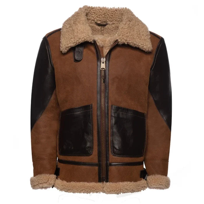 Boreus Aviator Leather and Shearling Bomber Jacket