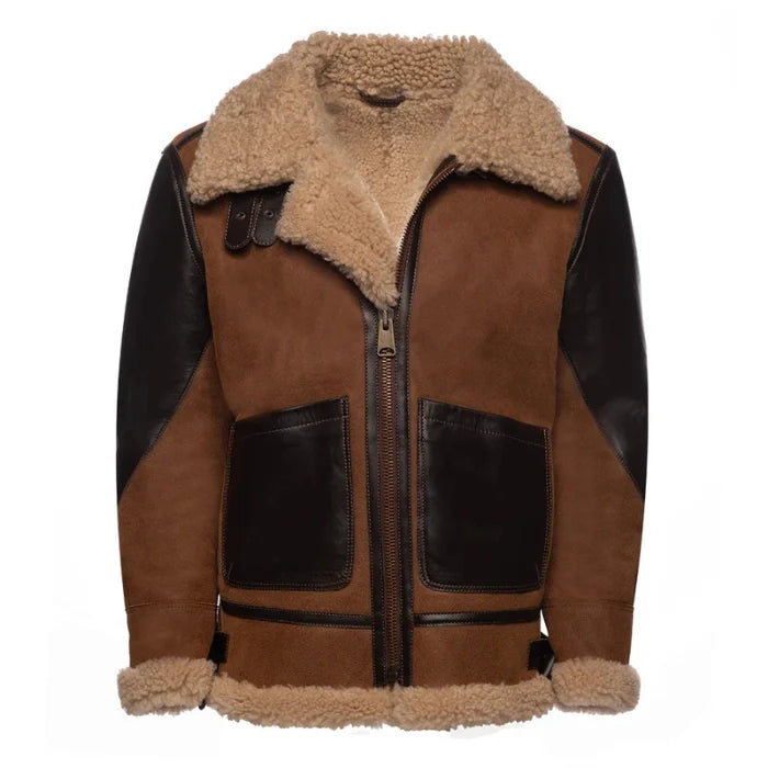 Boreus Aviator Leather and Shearling Bomber Jacket