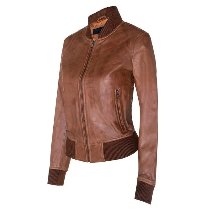 Classic MA-1 Leather Bomber Jacket