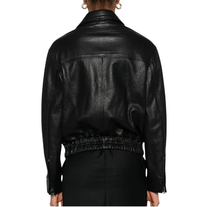 back view of Women lightweight bomber jacket 