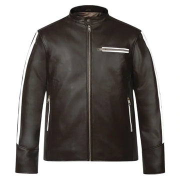 Chestnut Stride Moto Leather Jacket