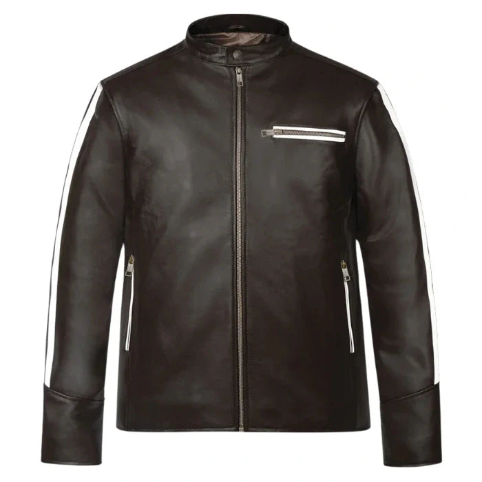 Chestnut Stride Moto Leather Jacket
