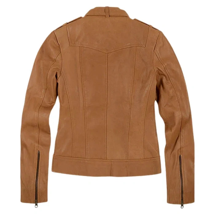 Desert Tan Field Style Leather Jacket