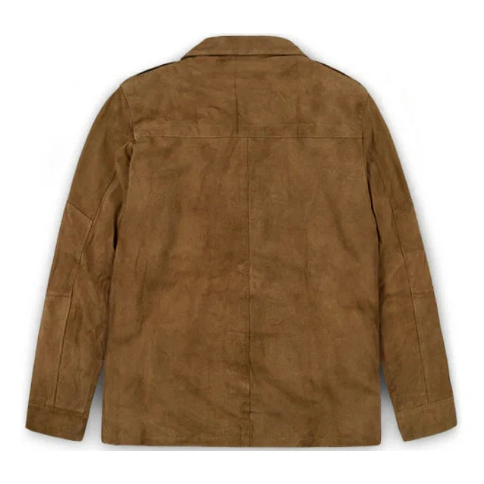 Golden Sand Suede Leather Field Jacket