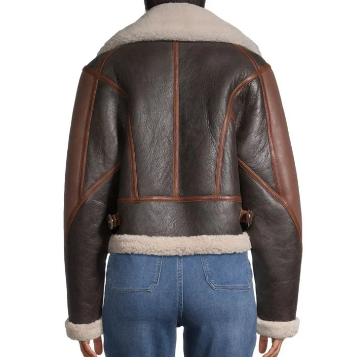 Havian Women's Aviator RAF Shearling Bomber Jacket