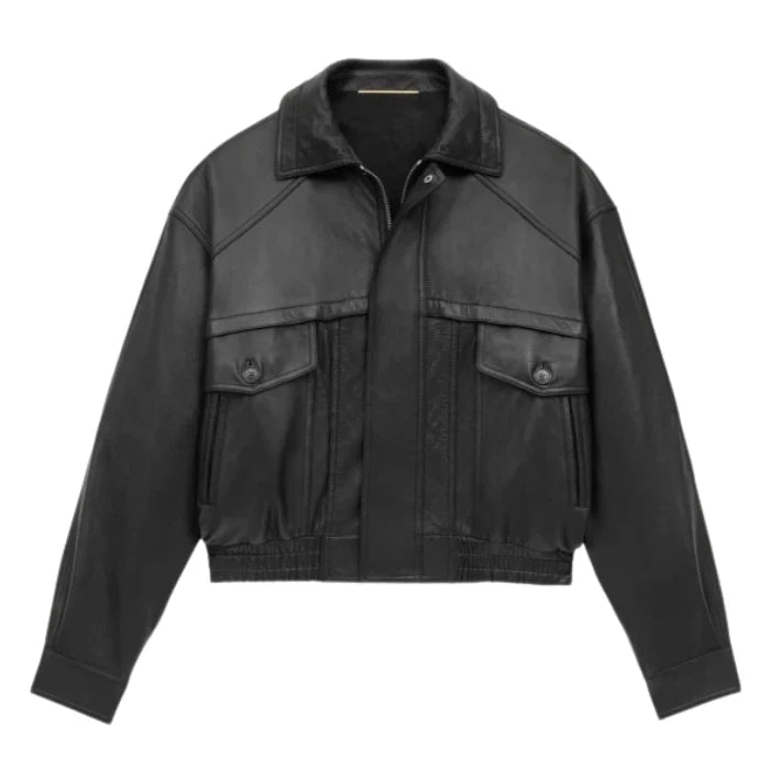 Ivana Lambskin Bomber Jacket Soft Luxury Leather