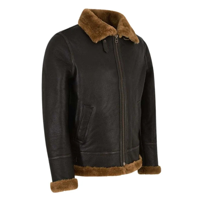 Molvik B3 Shearling Flying Leather Bomber Jacket Sheepskin Ginger Fur