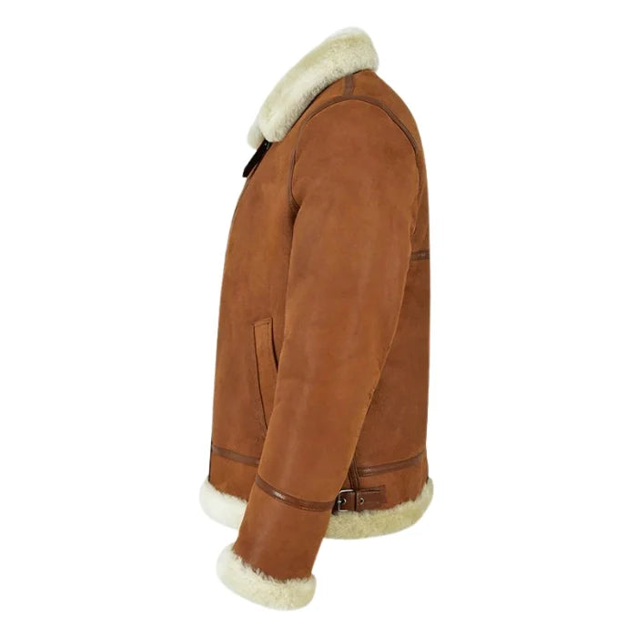 Molvik B3 Shearling Flying Leather Bomber Jacket Sheepskin Tan