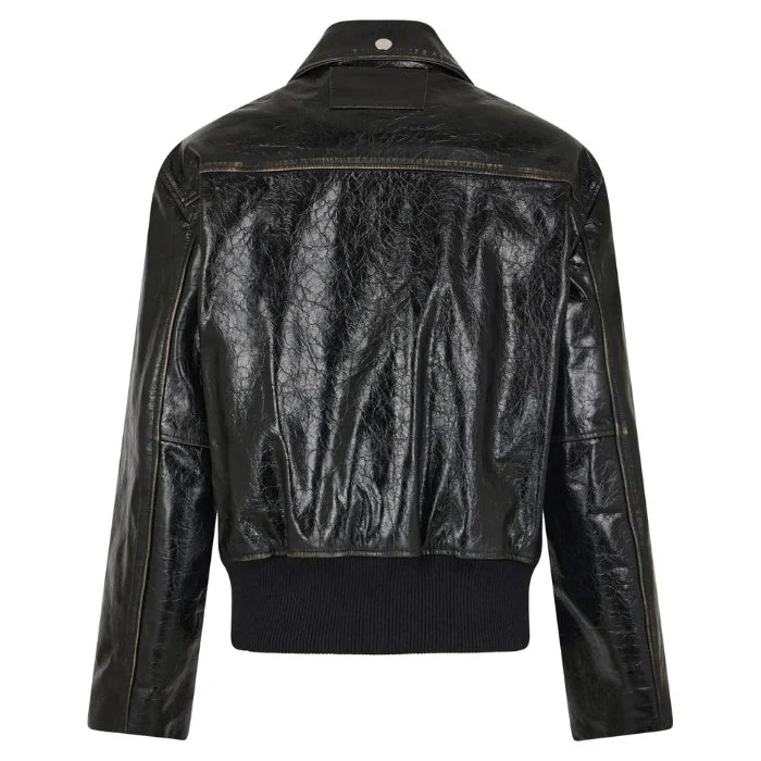 Neron Sharp Edges Bomber Leather Jacket