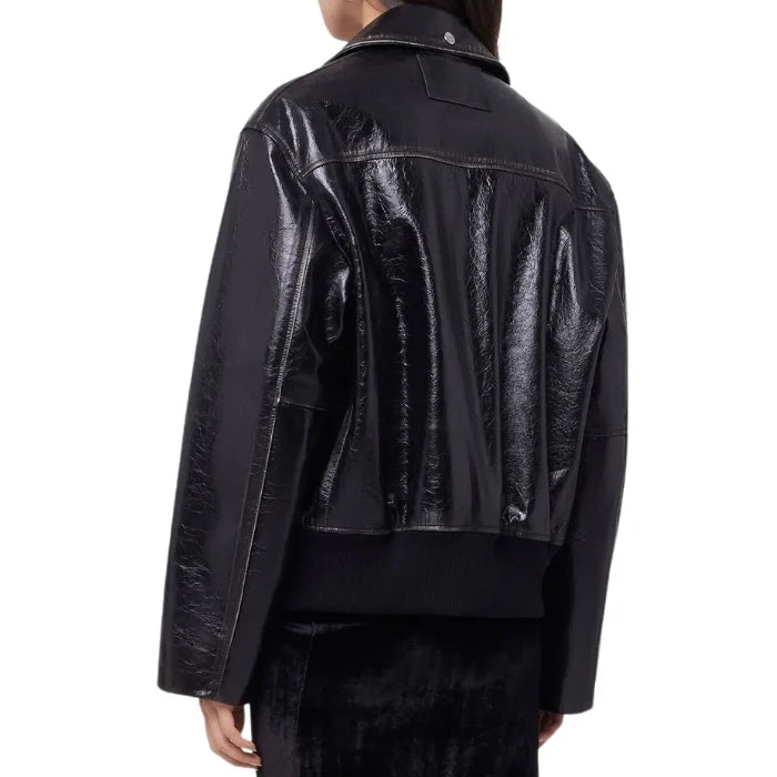 Neron Sharp Edges Bomber Leather Jacket