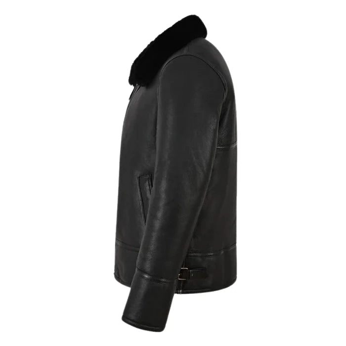 Norvyn Men's Shearling Flying Jacket Black