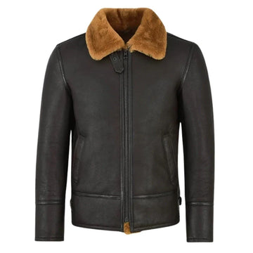 Norvyn Men's Shearling Flying Jacket Brown
