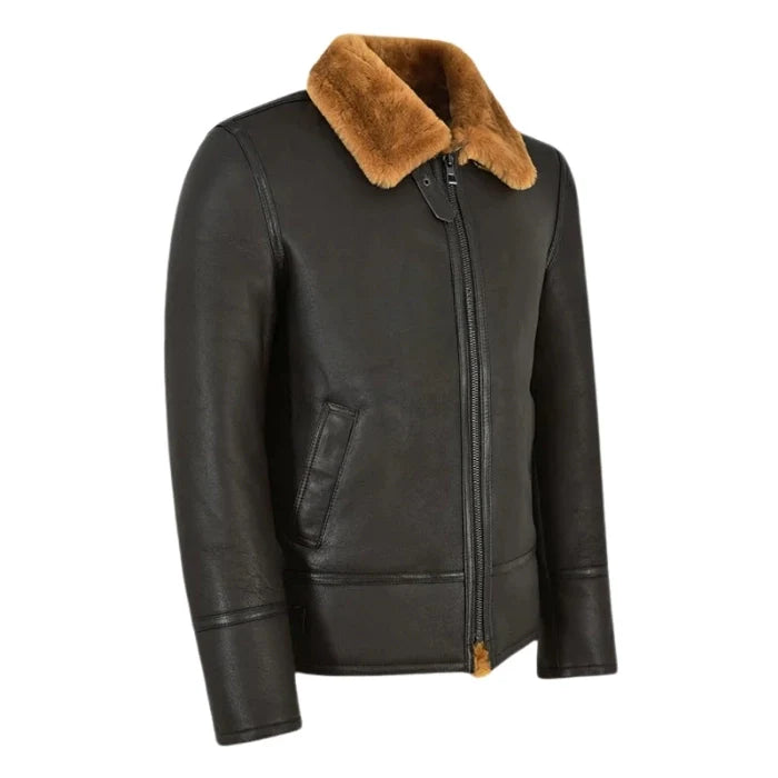 Norvyn Men's Shearling Flying Jacket Brown