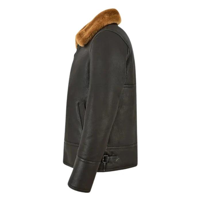 Norvyn Men's Shearling Flying Jacket Brown