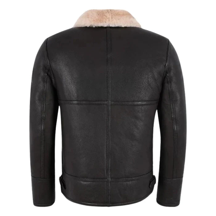 Norvyn Men's Shearling Flying Jacket Brown Beige Fur
