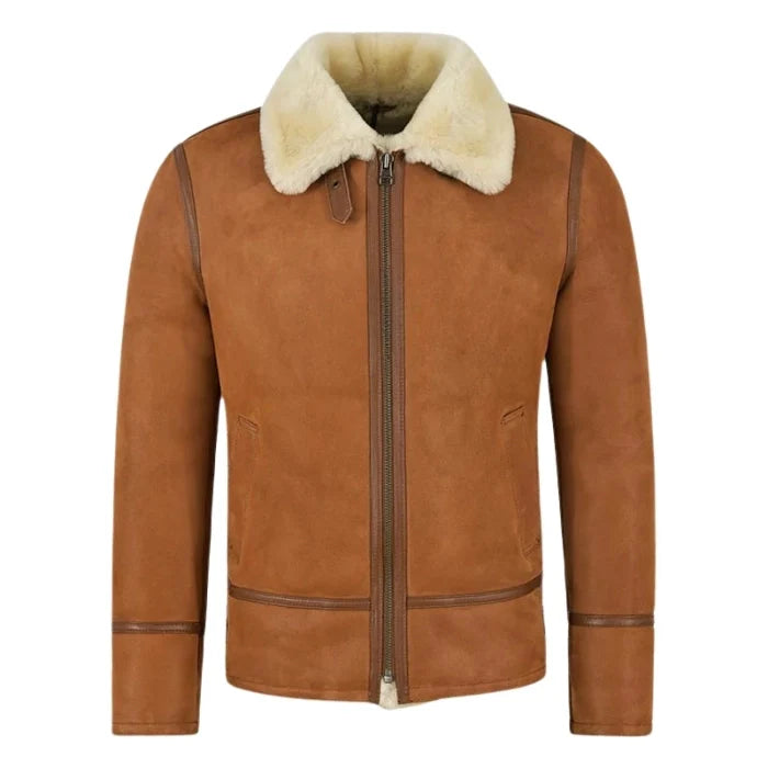 Norvyn Men's Shearling Flying Jacket Tan