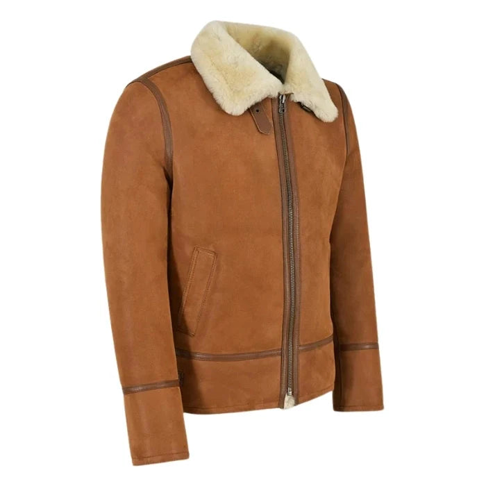 Norvyn Men's Shearling Flying Jacket Tan