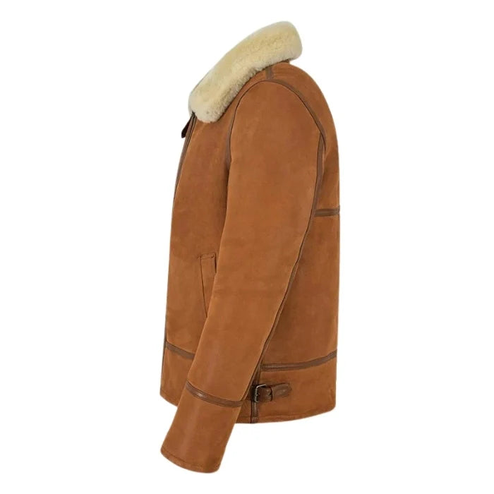 Norvyn Men's Shearling Flying Jacket Tan