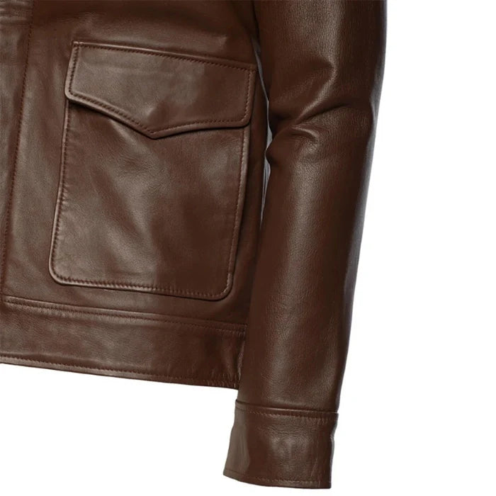 Men's Brown Raphael Bomber Leather Jacket