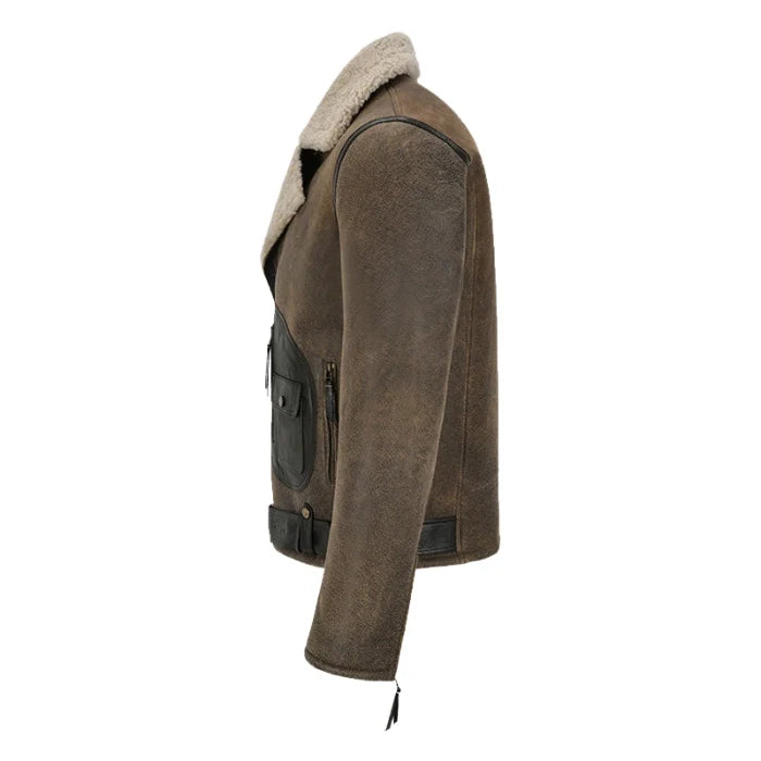 Ravager B3 Sheepskin Pilot Shearling Leather Jacket Brown