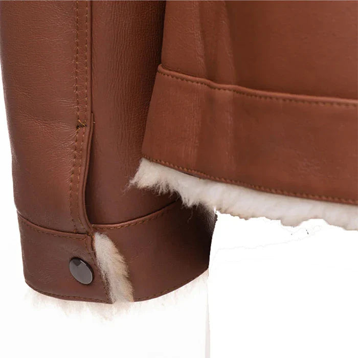 High Western Trucker Shearling Coat