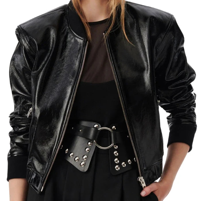 Ferona Urban Vibe Leather Bomber Jacket