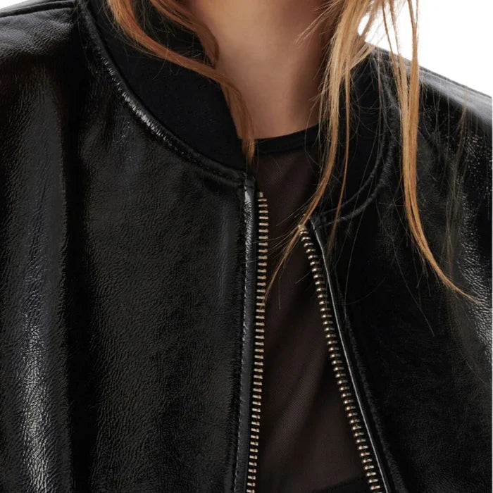 Ferona Urban Vibe Leather Bomber Jacket