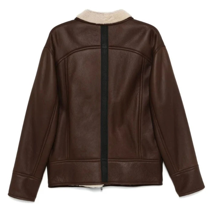 Valentino Brown Men's Shearling Leather Jacket
